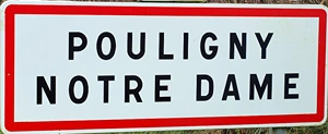 Panneau d'agglomération de Pouligny Notre-Dame